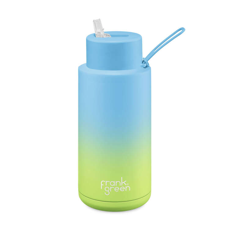 Frank Green Reusable 1L Gradient Water Bottle - Sky Blue/Pistachio Green, , rebel_hi-res