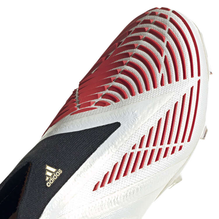 adidas Predator Edge + Football Boots White/Red US Mens 8 / Womens 9, White/Red, rebel_hi-res