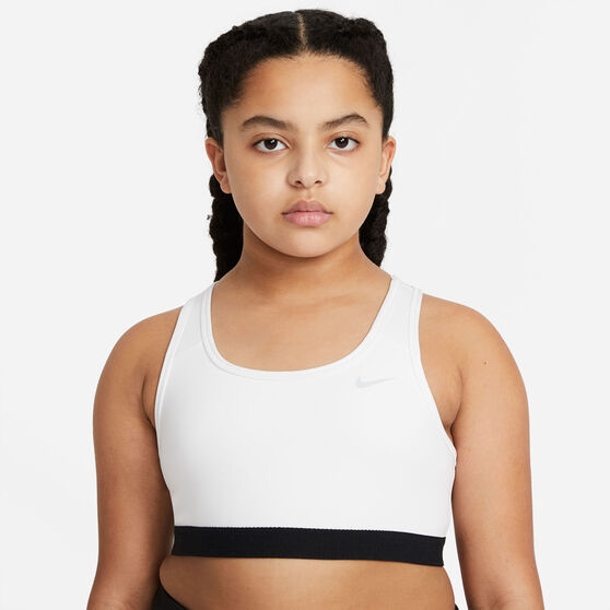 Nike Girls Swoosh Sports Bra, White, rebel_hi-res
