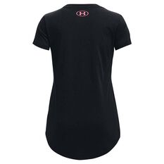 Under Armour Girls Live Sportstyle Graphic Tee Black/Pink XS XS, Black/Pink, rebel_hi-res