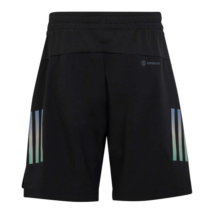 adidas Boys Aeroready 3 Stripes Woven Shorts Black 8, Black, rebel_hi-res