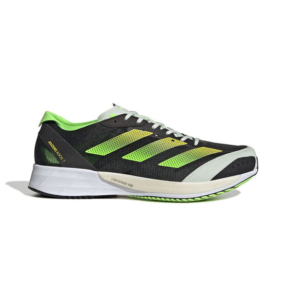 adidas Adizero Adios 7 Mens Running Shoes, Black/Green, rebel_hi-res
