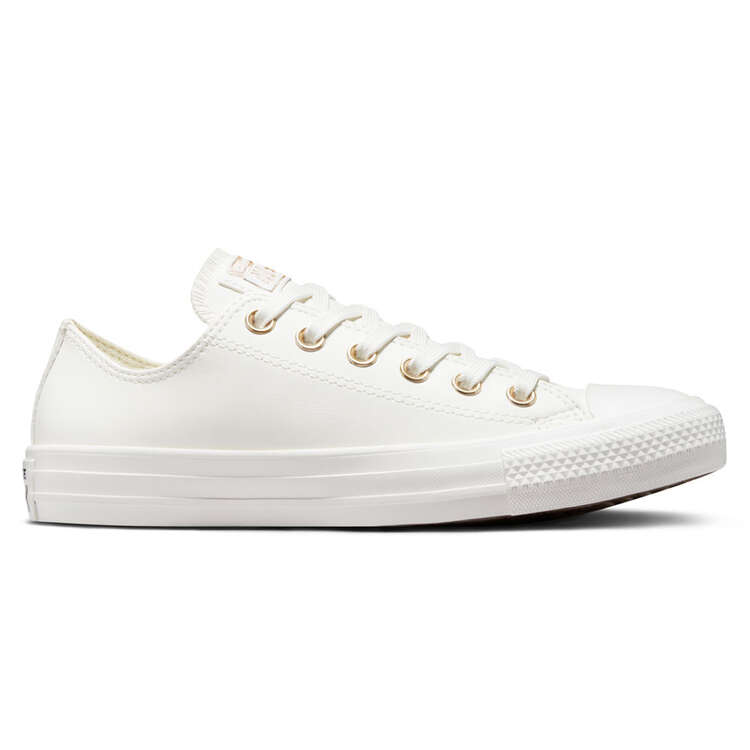 Chuck Taylor All Star Synthetic Leather Womens Shoes White/Gold US 6 | Rebel Sport