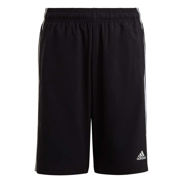 adidas Kids Essentials 3-Stripes Woven Shorts Black 8, Black, rebel_hi-res