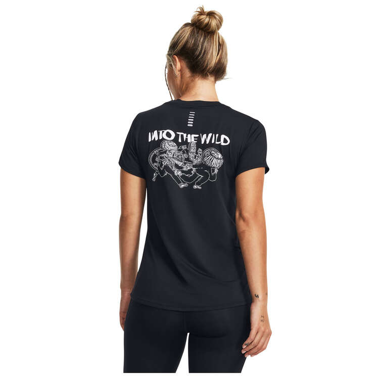 Under Armour Womens Iso-Chill Tee, Black, rebel_hi-res