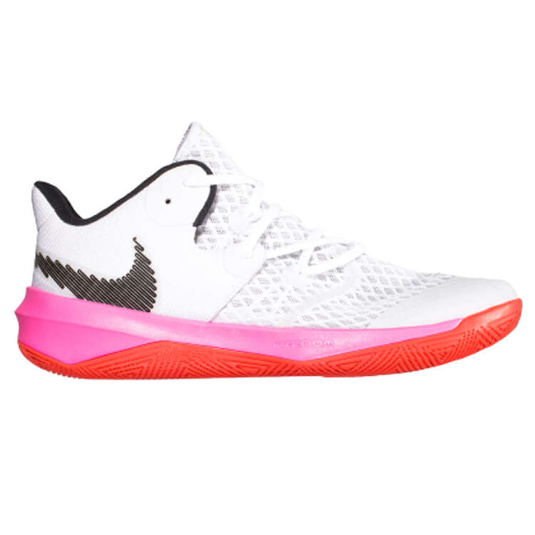 Nike Hyperspeed Court LE Womens Netball Shoes, White/Red, rebel_hi-res
