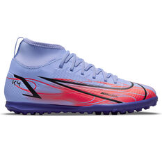 Nike Mercurial Superfly 8 Club KM Kids Touch and Turf Boots Purple/Silver US 1, Purple/Silver, rebel_hi-res