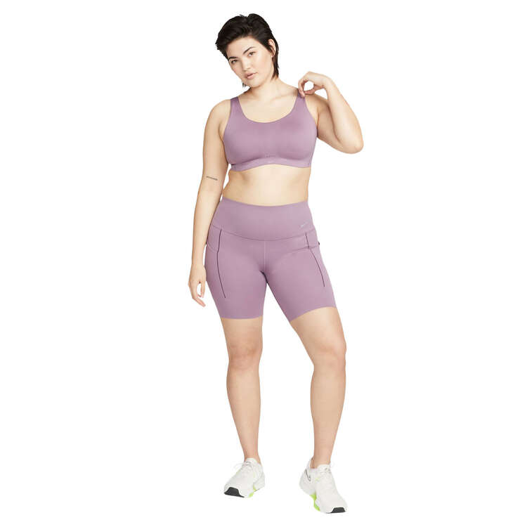 Nike Womens Dri-FIT Alate Coverage Light Support Sports Bra, Purple, rebel_hi-res