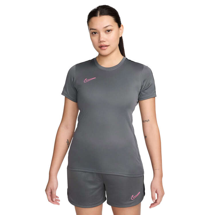 Nike Womens Dri-FIT Academy 23 Womens Football Tee Grey/Black XS, Grey/Black, rebel_hi-res