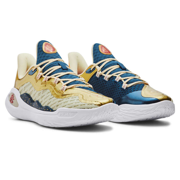 Under Armour Curry 11 Champion Mindset Basketball Shoes, Yellow/Red, rebel_hi-res