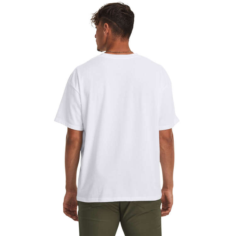 Under Armour Mens UA Arch Oversized Heavyweight Tee, White, rebel_hi-res