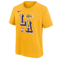 Nike Los Angeles Lakers Kids 3D Block Tee, Yellow, rebel_hi-res