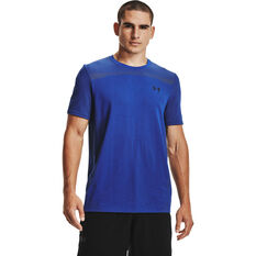 Under Armour Mens Seamless Tee Blue S, Blue, rebel_hi-res