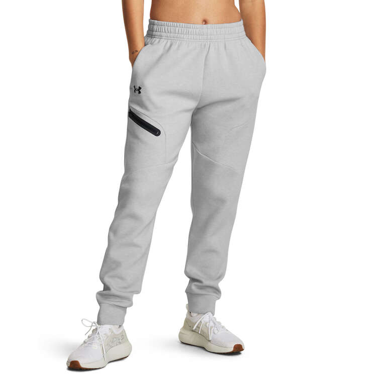 Under Armour Womens Unstoppable Fleece Joggers, Grey, rebel_hi-res