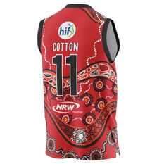 Perth Wildcats Bryce Cotton Mens NBL Indigenous Basketball Jersey, Red, rebel_hi-res