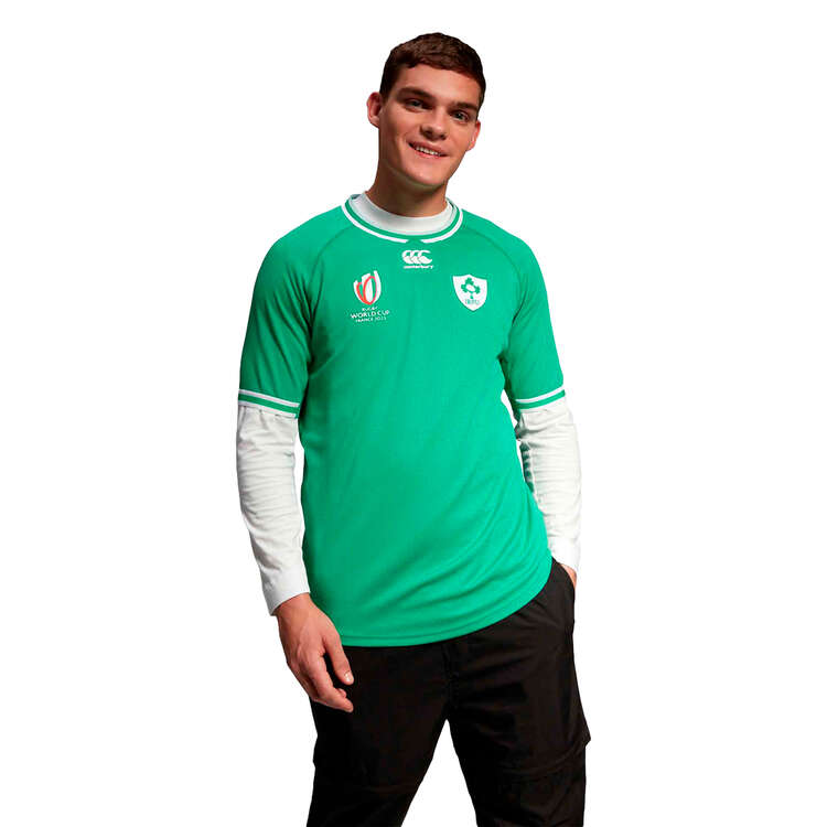 Ireland 2023 Mens Home Rugby Jersey Green S, Green, rebel_hi-res