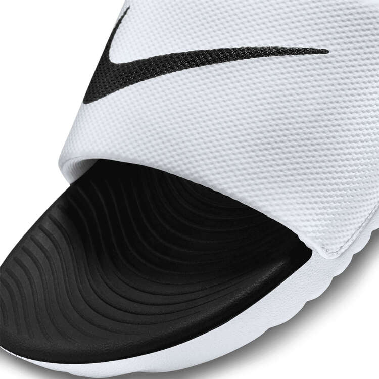 Nike Kids Kawa Slides, White/Black, rebel_hi-res