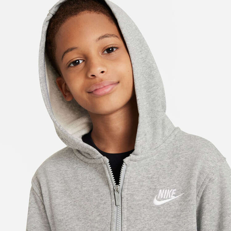 Nike Kids Sportswear Club Fleece Full-Zip Hoodie, Grey, rebel_hi-res