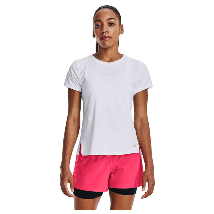 Under Armour Womens Iso-Chill Laser Tee, White, rebel_hi-res