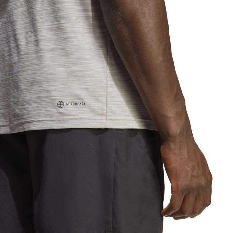 adidas Mens Train Essentials Stretch Training Tee, Cream, rebel_hi-res