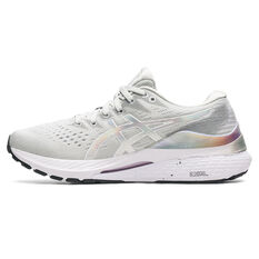 Asics GEL Kayano 28 Platinum Womens Running Shoes Grey/Silver US 6, Grey/Silver, rebel_hi-res