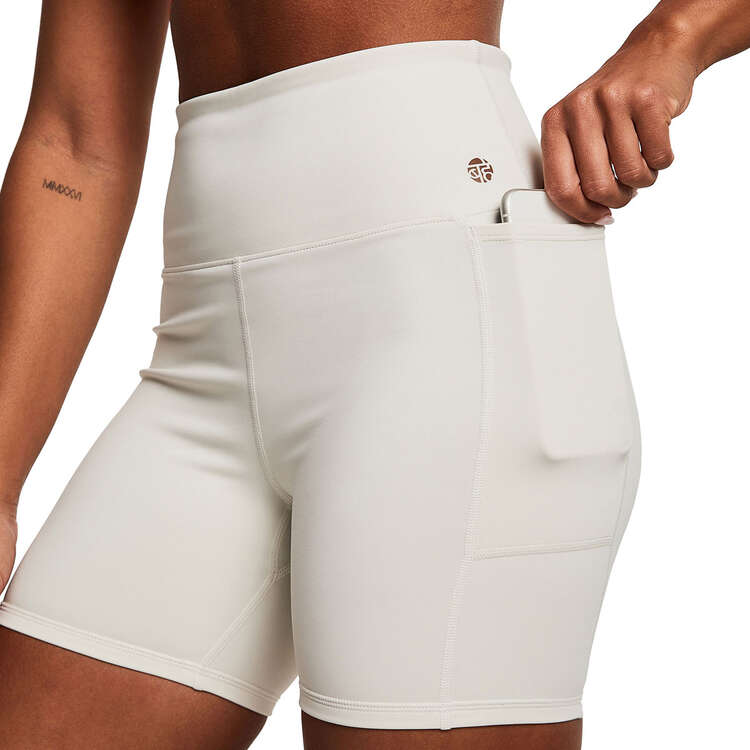 Bahe Womens Dinamica High Rise Shorts, White, rebel_hi-res