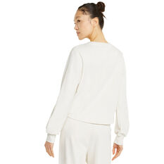 Puma Womens Exhale Relaxed Training Pullover White XS, White, rebel_hi-res