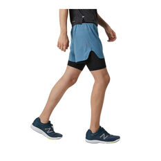 New Balance Mens Q Speed 2 in 1 5inch Shorts, Blue, rebel_hi-res