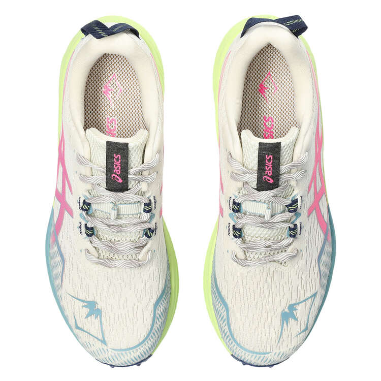 Asics Fuji Lite 4 Womens Trail Running Shoes, White/Pink, rebel_hi-res