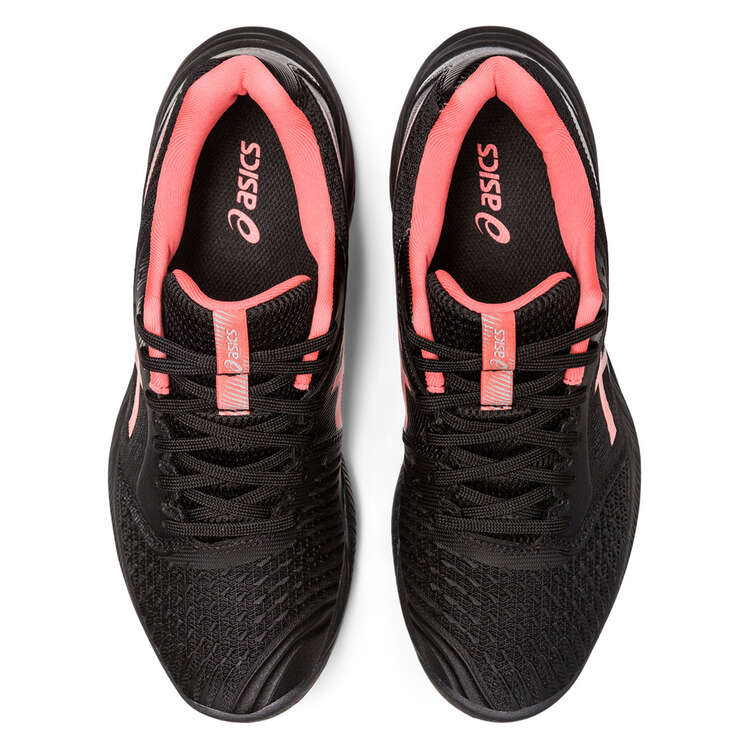Asics Netburner Ballistic FF 3 Womens Netball Shoes, Black/Orange, rebel_hi-res