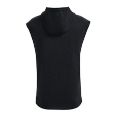 Under Armour Project Rock Charged Cotton Mens Sleeveless Hoodie Black S, Black, rebel_hi-res