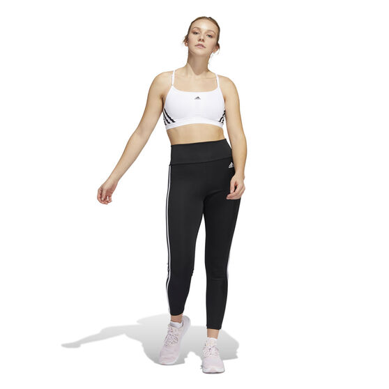 adidas Womens Aeroreact Training Light Support Sports Bra, White, rebel_hi-res