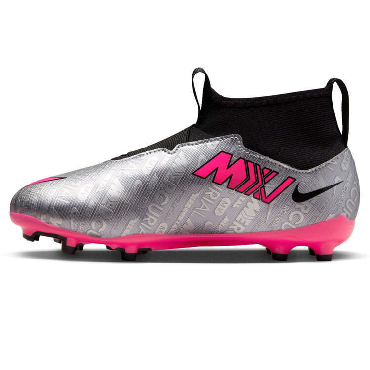 Nike Zoom Mercurial Superfly 9 Academy XXV Kids Football Boots Silver/Pink US 1, Silver/Pink, rebel_hi-res