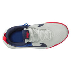 Nike Team Hustle D 10 GS Kids Basketball Shoes, White/Navy, rebel_hi-res