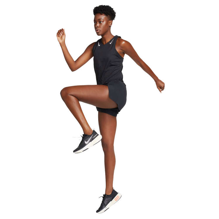 Nike Womens AeroSwift Dri-FIT ADV Mid-Rise 3inch Running Shorts, Black/White, rebel_hi-res