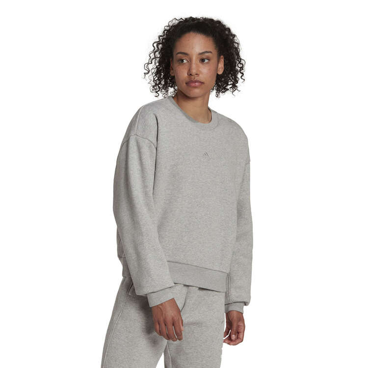 adidas Womens ALL SZN Fleece Sweatshirt, Grey, rebel_hi-res