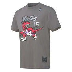 Mitchell & Ness Mens Toronto Raptors Vince Carter Name & Number Tee Grey S, Grey, rebel_hi-res