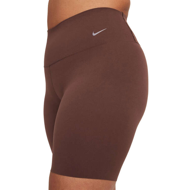 Nike Womens Zenvy Gentle Support Bike Shorts Brown M, Brown, rebel_hi-res