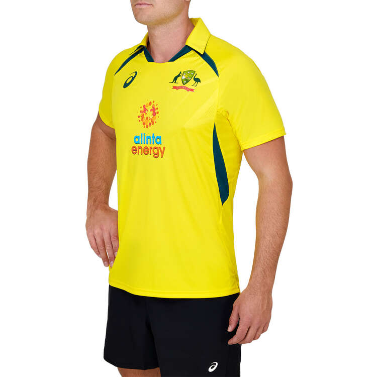 Cricket Australia 2022/23 Mens ODI Replica Shirt, Yellow, rebel_hi-res
