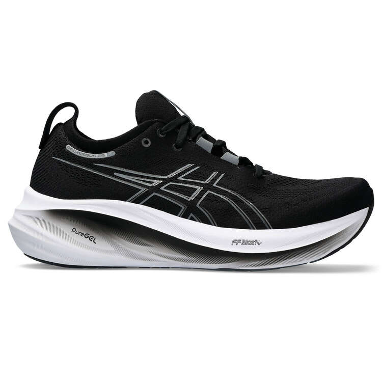 Asics GEL Nimbus 26 2E Mens Running Shoes Black/Grey US 7, Black/Grey, rebel_hi-res