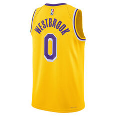 Los Angeles Lakers Russell Westbrook 2021/22 Mens Icon Edition Swingman Jersey, Yellow, rebel_hi-res