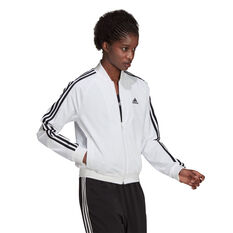 adidas Womens Essentials 3-Stripes Track Jacket White XS, White, rebel_hi-res