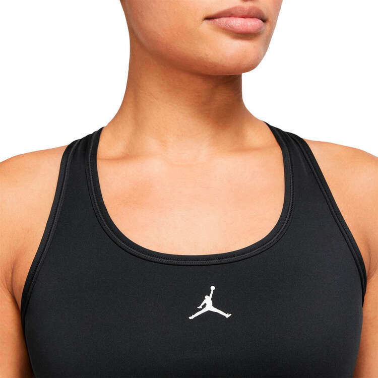 Jordan Womens Jumpman Medium Support Padded Sports Bra, Black/White, rebel_hi-res