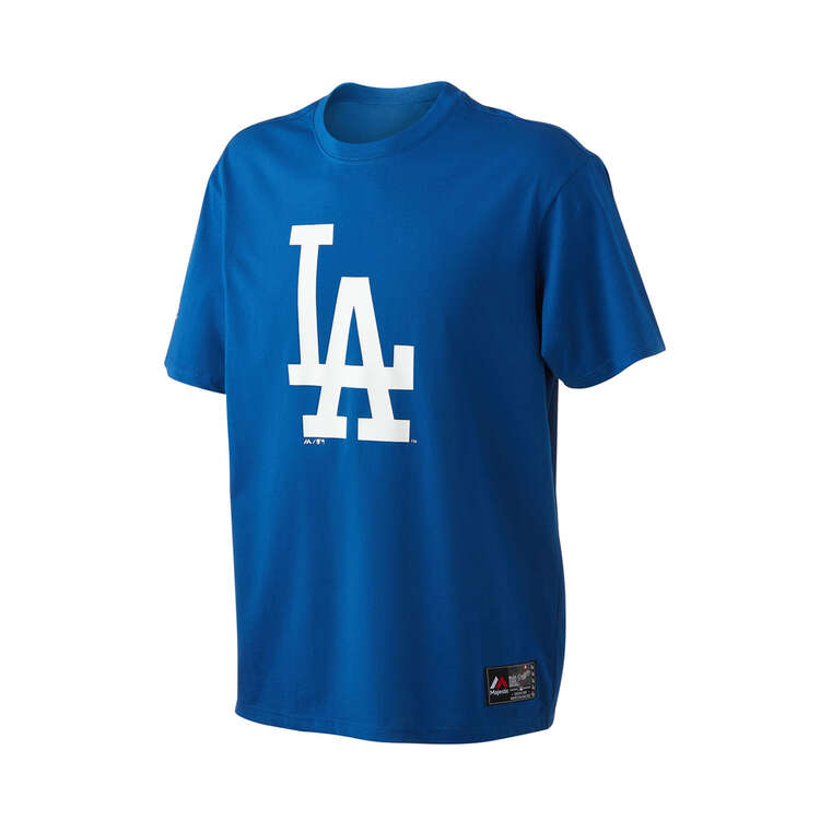 Majestic Los Angeles Dodgers Mens Logo Tee Blue S, Blue, rebel_hi-res
