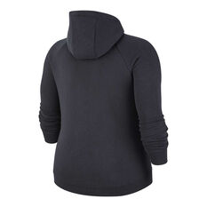 Nike Womens Sportswear Essentials Full Zip Hoodie Plus Black XL, Black, rebel_hi-res