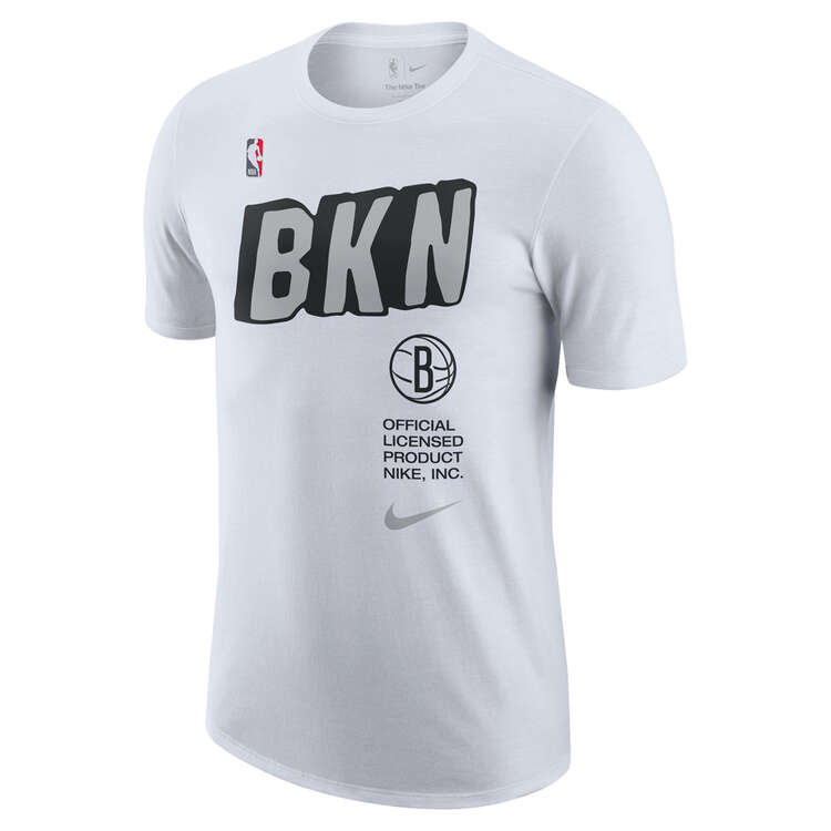 Nike Brooklyn Nets Mens Block Tee White S, White, rebel_hi-res