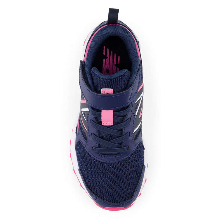New Balance Fresh Foam 650 v1 PS Kids Running Shoes, Navy/Pink, rebel_hi-res