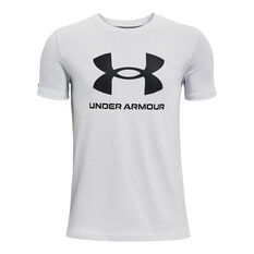 Under Armour Boys Sportstyle Logo Tee, Grey, rebel_hi-res
