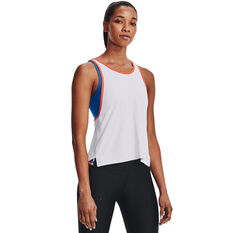 Under Armour Womens 2 In 1 Knockout Tank White XS, White, rebel_hi-res
