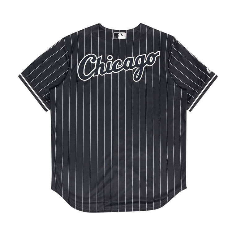 Chicago White Sox Mens Pinstripe Replica Jersey Black, Black, rebel_hi-res